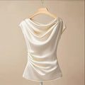 Chemise fine de qualité légère pour femme, style français, sensation haute couture estivale, coupe élégante et ajustée, collection 2026