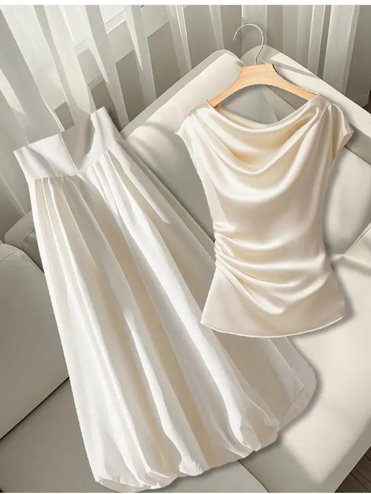Chemise fine de qualité légère pour femme, style français, sensation haute couture estivale, coupe élégante et ajustée, collection 2026