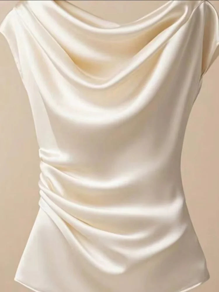 Chemise fine de qualité légère pour femme, style français, sensation haute couture estivale, coupe élégante et ajustée, collection 2026