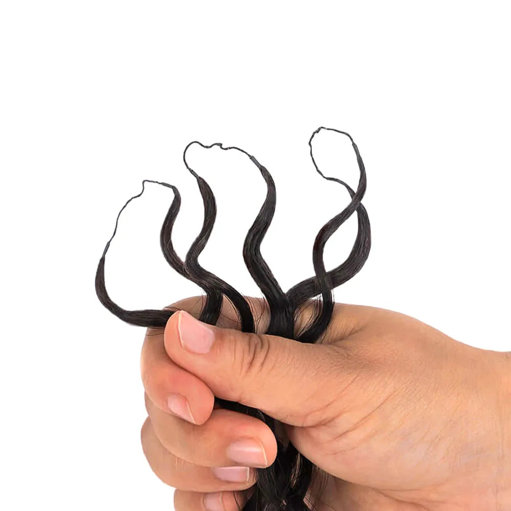 Extensions de cheveux humains ondulés effet plume pour tresses bohèmes, 100% cheveux humains bruts, tresses au crochet, nœuds miracle