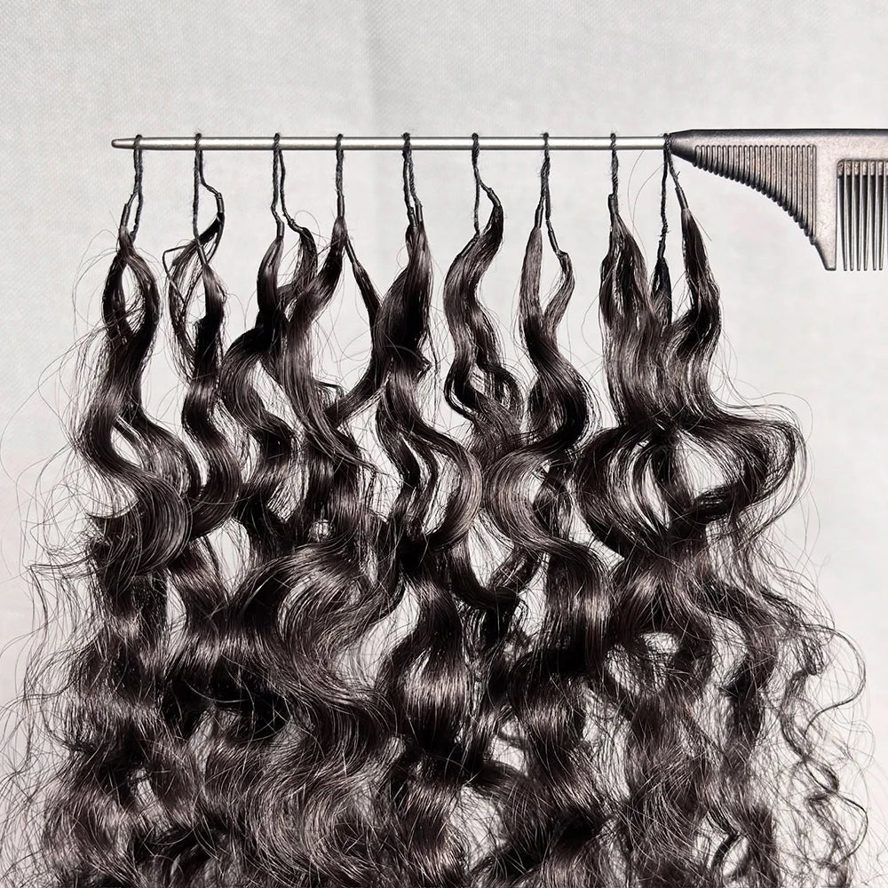 Extensions de cheveux humains au crochet effet plume, sans nœuds, pré-séparées, vietnamiennes, Deep Wave, pour tressage