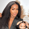 Perruque de cheveux humains sans colle, cheveux crépus lisses, 4x4, pre-plucked, pre-coupure, sans colle, pour femmes noires
