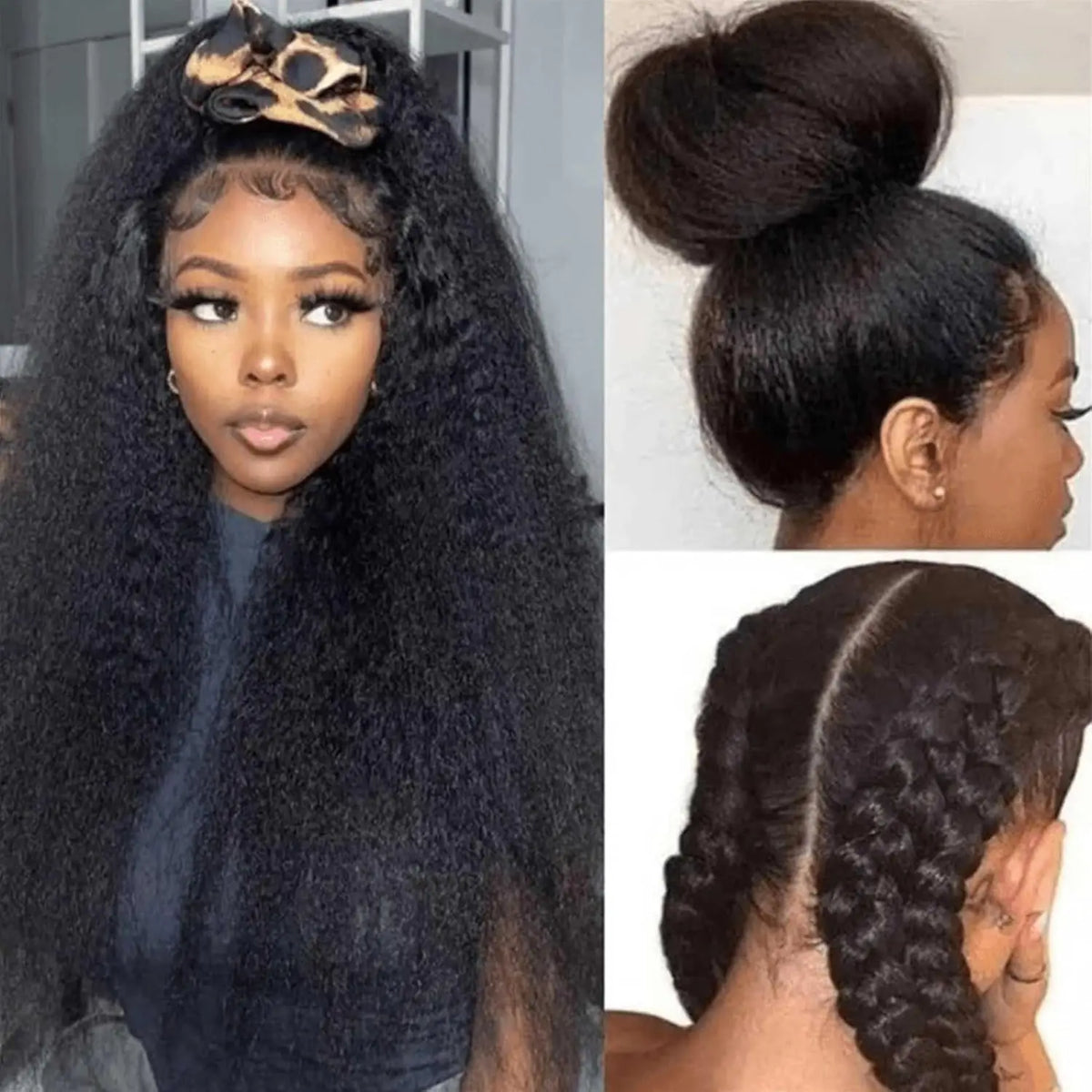 Perruque de cheveux humains sans colle, cheveux crépus lisses, 4x4, pre-plucked, pre-coupure, sans colle, pour femmes noires