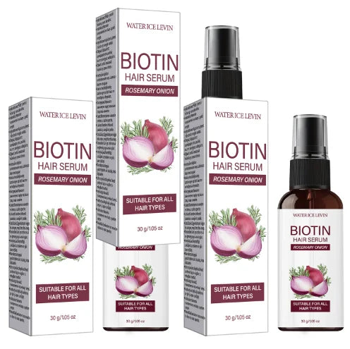 Sérum capillaire à la biotine, au romarin et à l'oignon, traitement lissant et souple pour tous types de cheveux, sérum nourrissant pour la croissance des cheveux