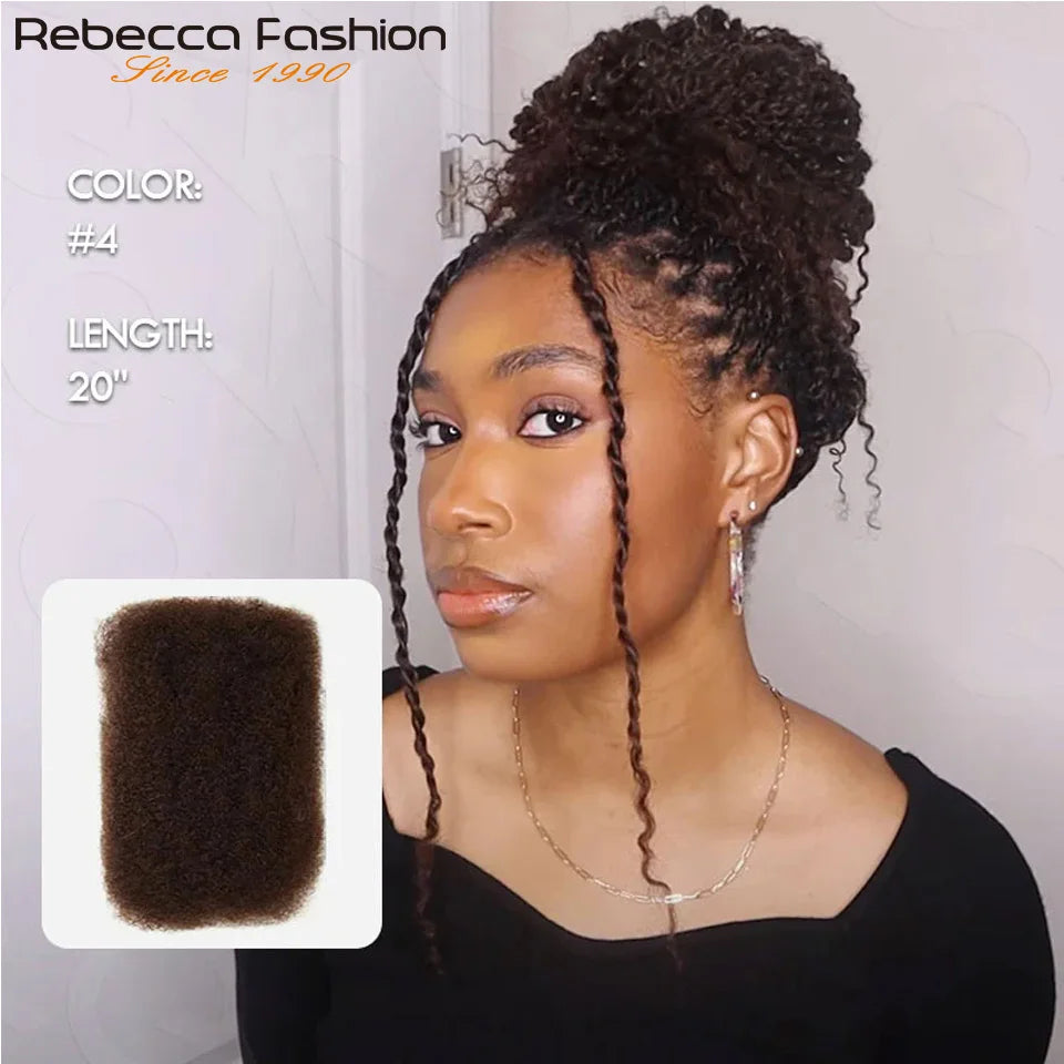 Cheveux humains bouclés afro en vrac pour tressage QVR Remy, sans fixation, doux et légers, parfaits pour les tresses et les torsades