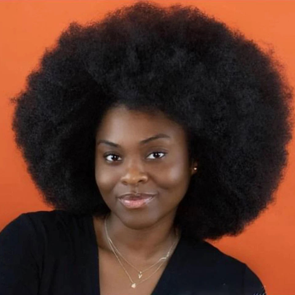 Perruques de cheveux humains bouclés Afro courts avec frange perruques Bob naturelles moelleuses perruques brésiliennes entièrement fabriquées à la Machine en vente 180% densité