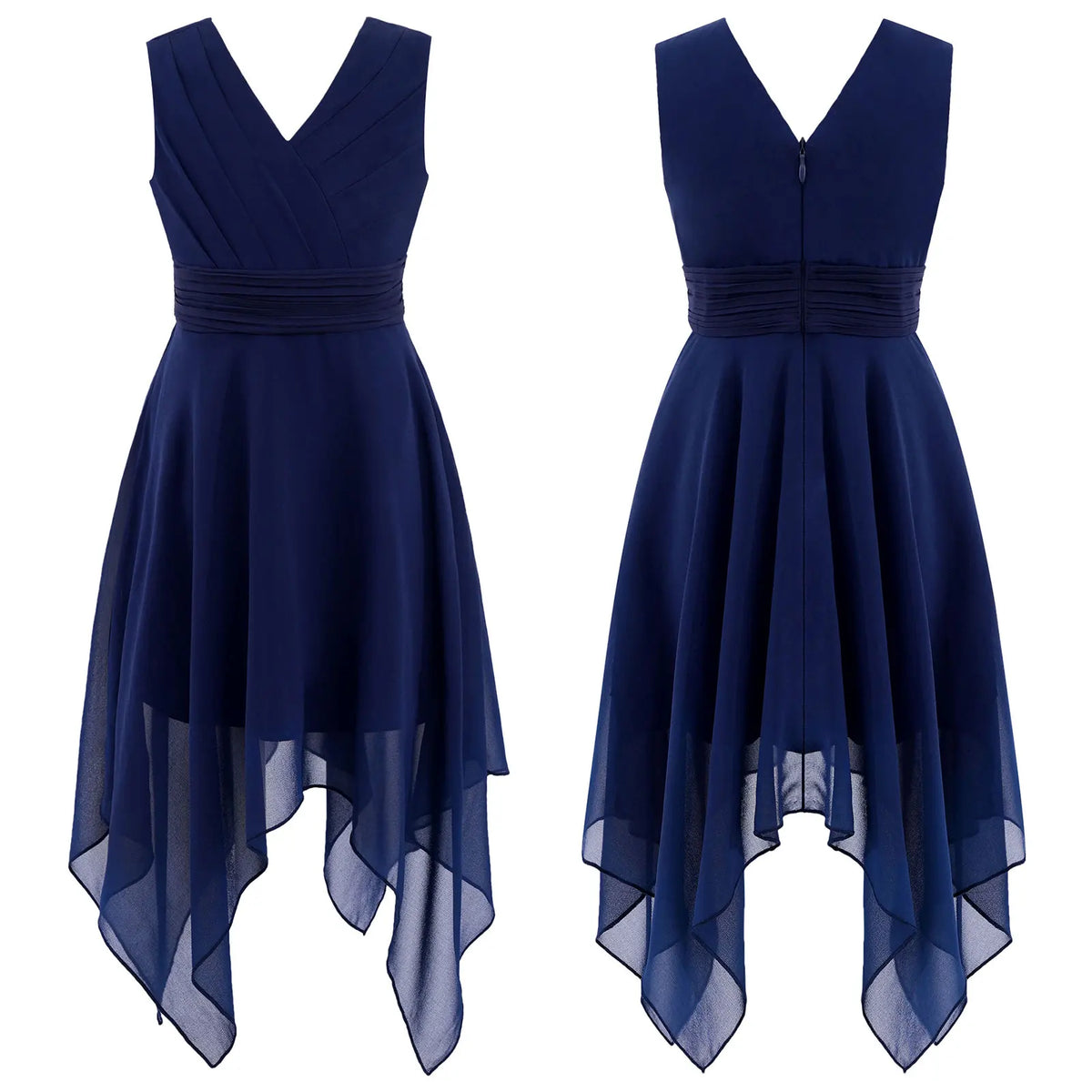 Robe de princesse en mousseline de soie pour petites filles, en dentelle florale, ourlet haut et bas, robe de soirée formelle de demoiselle d'honneur, vêtements de danse lyrique d'été