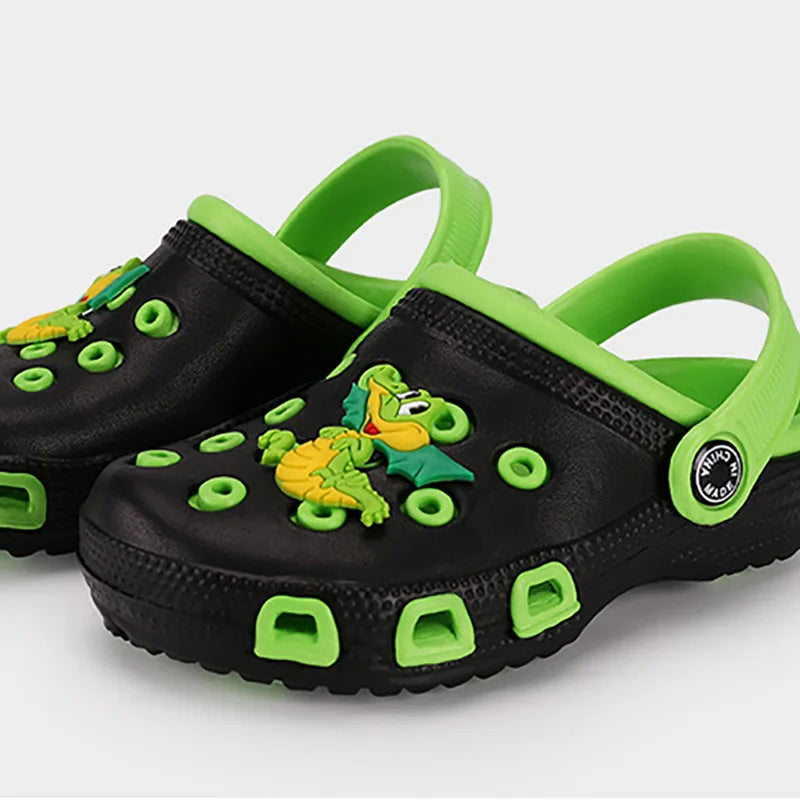 EUR24-35 enfants Mules sabots enfants été jardin mignon dessins animés chaussures fille garçon chaussures de plage couleur bonbon trou bébé chaussures sandales