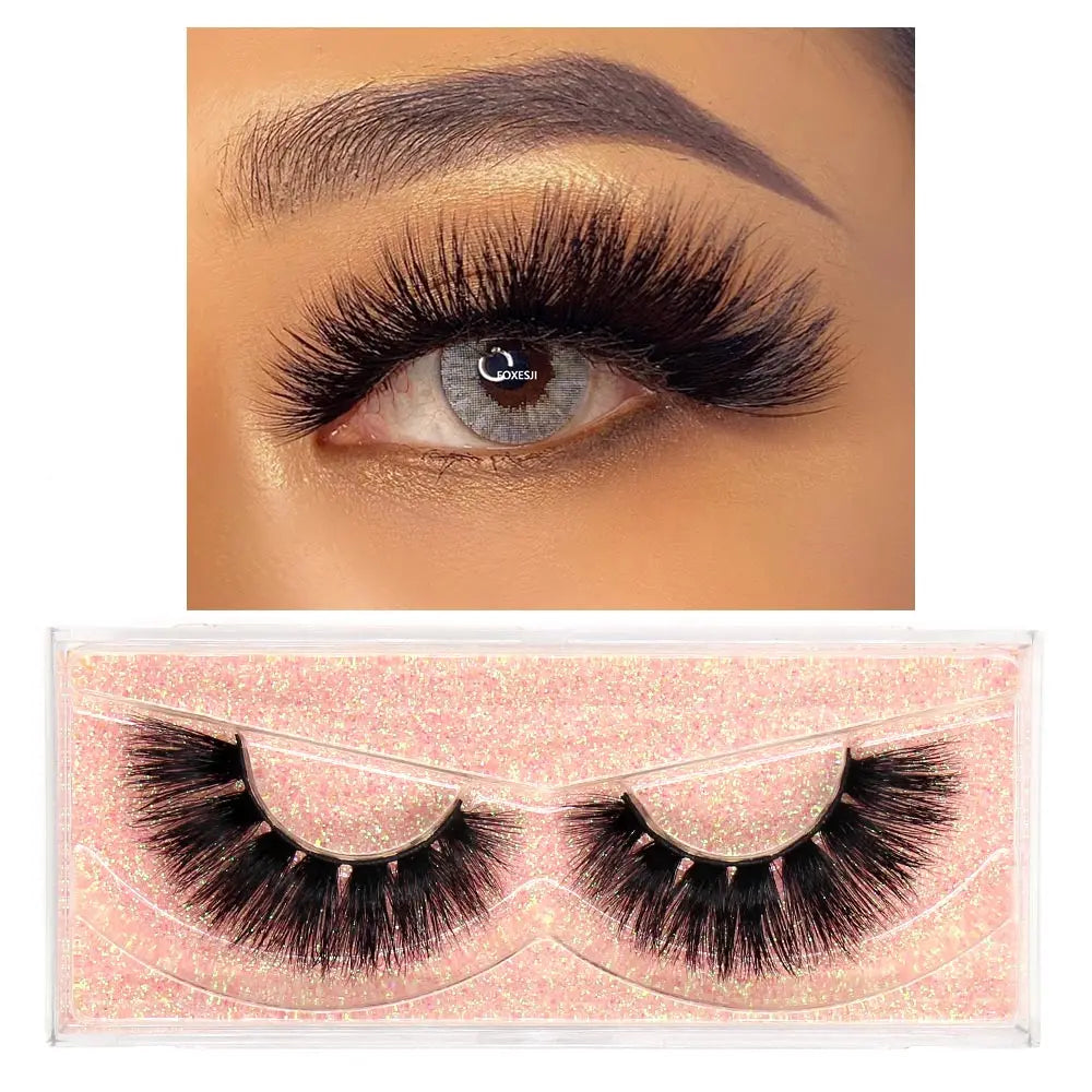 FOXESJI cils 3D vison cils populaire naturel long moelleux dramatique Extension de cils maquillage cils complet faux cils