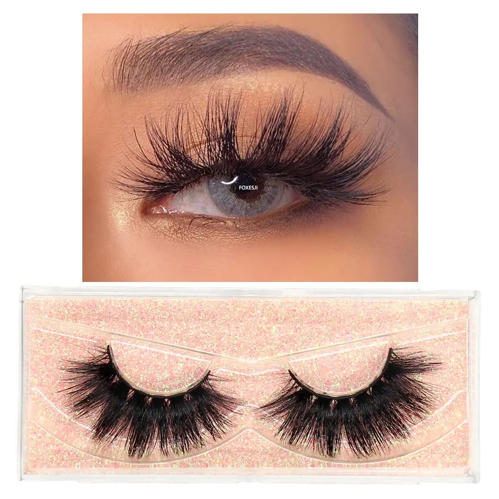 FOXESJI cils 3D vison cils populaire naturel long moelleux dramatique Extension de cils maquillage cils complet faux cils