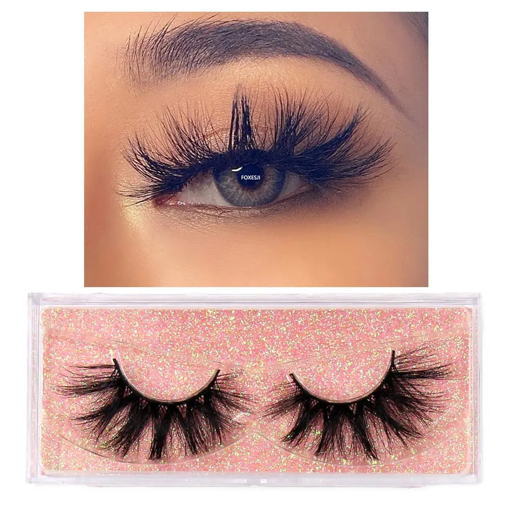 FOXESJI cils 3D vison cils populaire naturel long moelleux dramatique Extension de cils maquillage cils complet faux cils