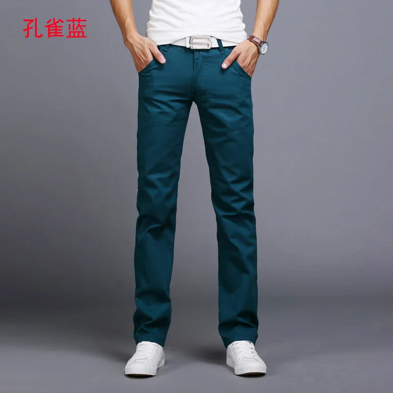 2026 printemps été nouveaux pantalons décontractés hommes coton coupe ajustée Chinos mode pantalon mâle marque vêtements 9 couleurs grande taille 28-38