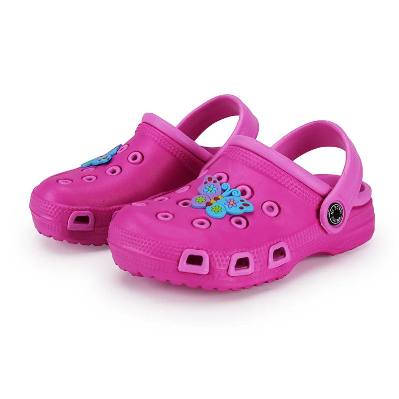 EUR24-35 enfants Mules sabots enfants été jardin mignon dessins animés chaussures fille garçon chaussures de plage couleur bonbon trou bébé chaussures sandales