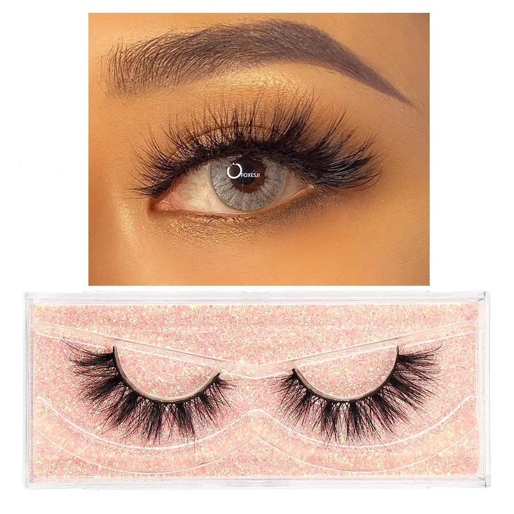 FOXESJI cils 3D vison cils populaire naturel long moelleux dramatique Extension de cils maquillage cils complet faux cils
