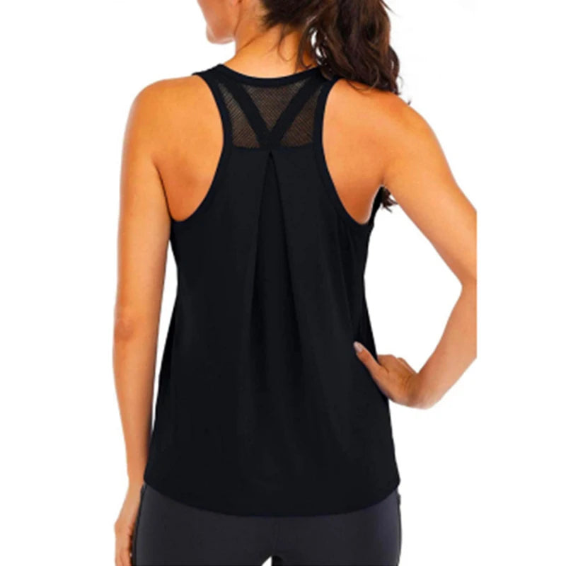 Chemise de Yoga femme nouveau Style T-Shirt ample Fitness hauts gilet femmes sans manches Sport T-Shirt séchage rapide gymnase course entraînement Blouse