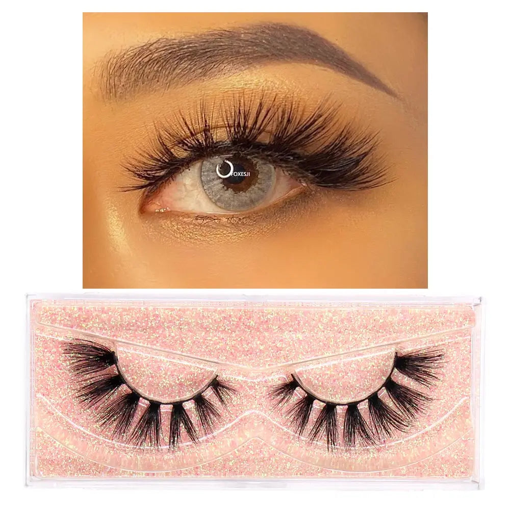 FOXESJI cils 3D vison cils populaire naturel long moelleux dramatique Extension de cils maquillage cils complet faux cils