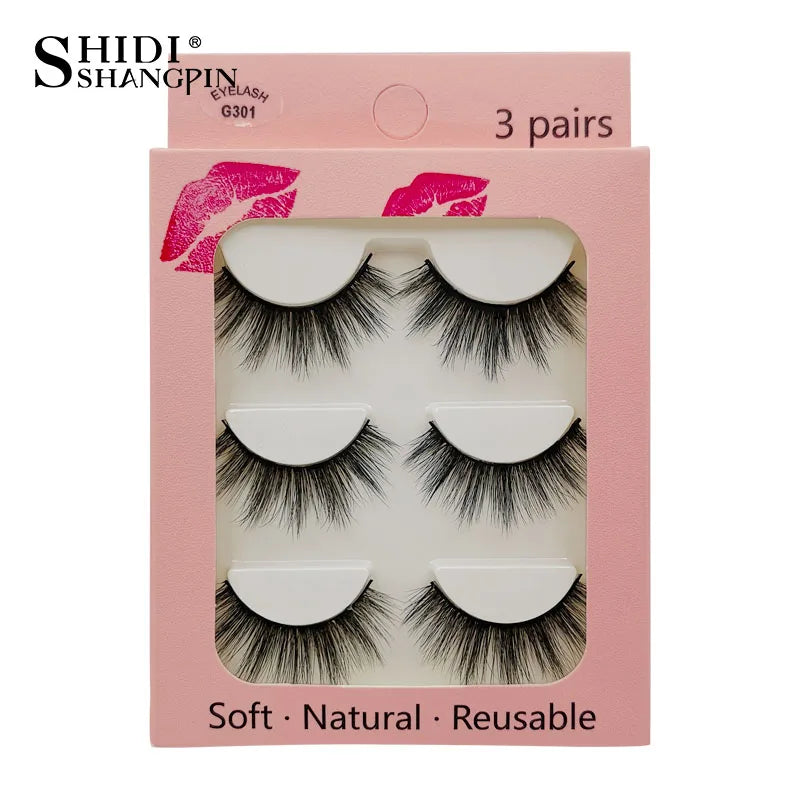 3/5 paires 3D vison cils doux naturel longs Faux cils moelleux doux vaporeux réutilisable cils Faux maquillage Extension outils