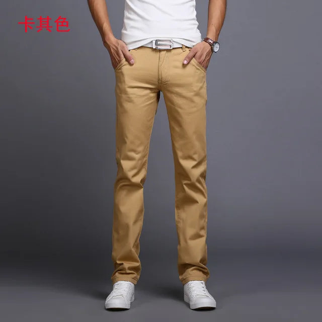 2026 printemps été nouveaux pantalons décontractés hommes coton coupe ajustée Chinos mode pantalon mâle marque vêtements 9 couleurs grande taille 28-38