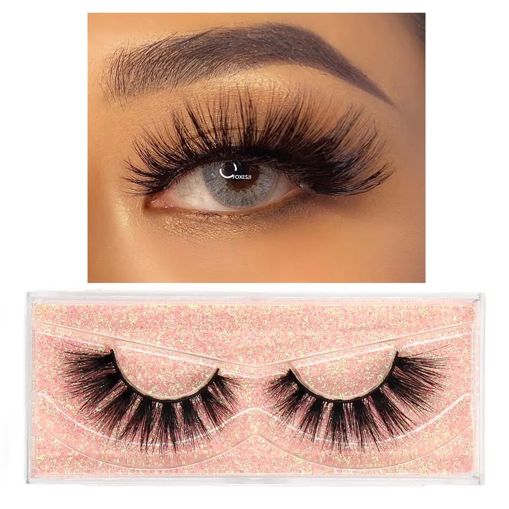 FOXESJI cils 3D vison cils populaire naturel long moelleux dramatique Extension de cils maquillage cils complet faux cils