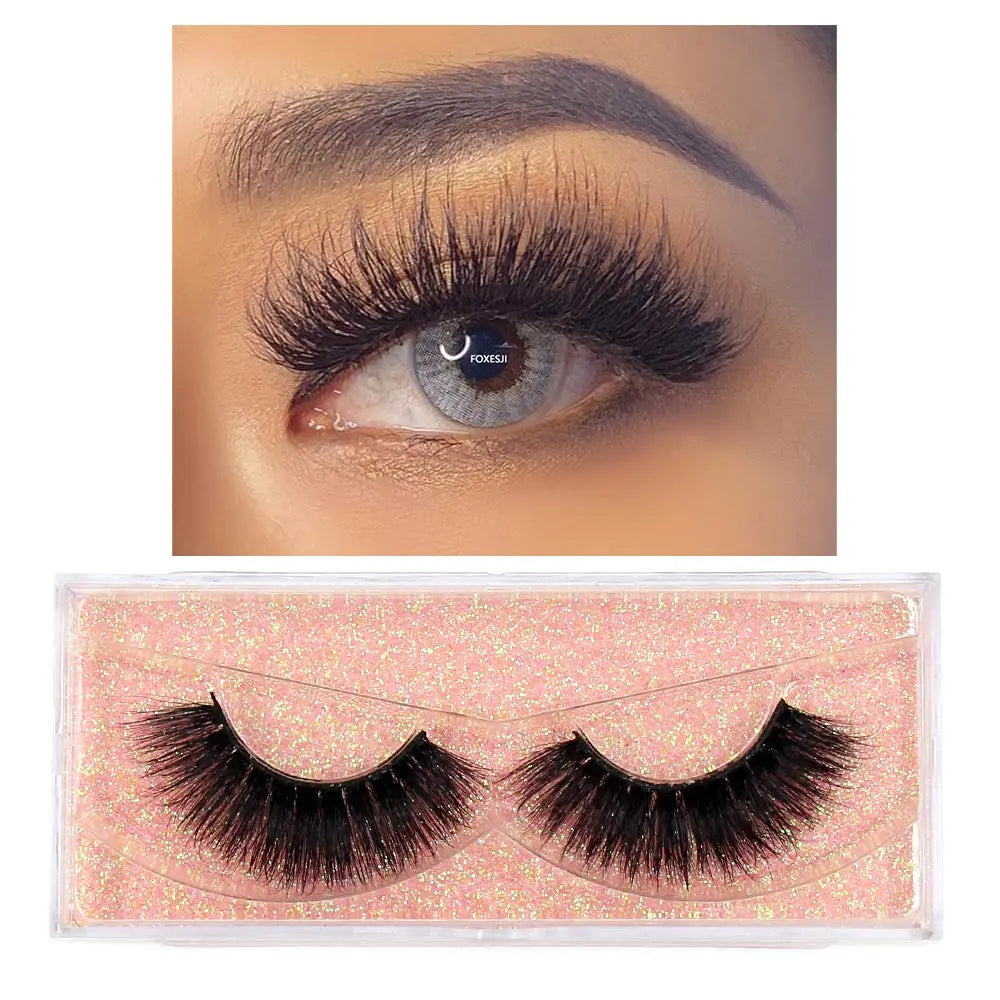 FOXESJI cils 3D vison cils populaire naturel long moelleux dramatique Extension de cils maquillage cils complet faux cils