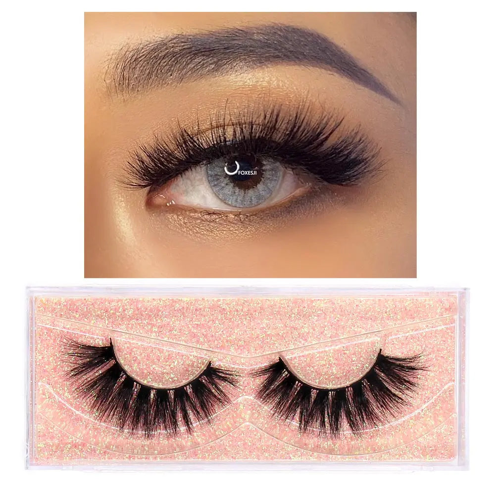 FOXESJI cils 3D vison cils populaire naturel long moelleux dramatique Extension de cils maquillage cils complet faux cils