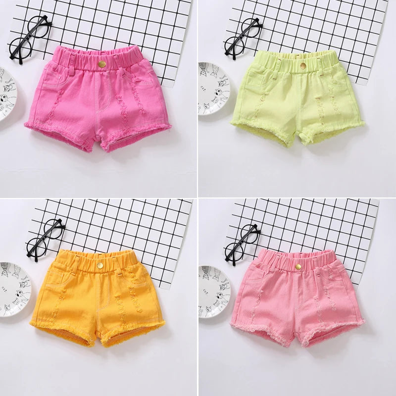 Shorts d'été pour filles 100-150cm, vêtements décontractés pour bébés et enfants