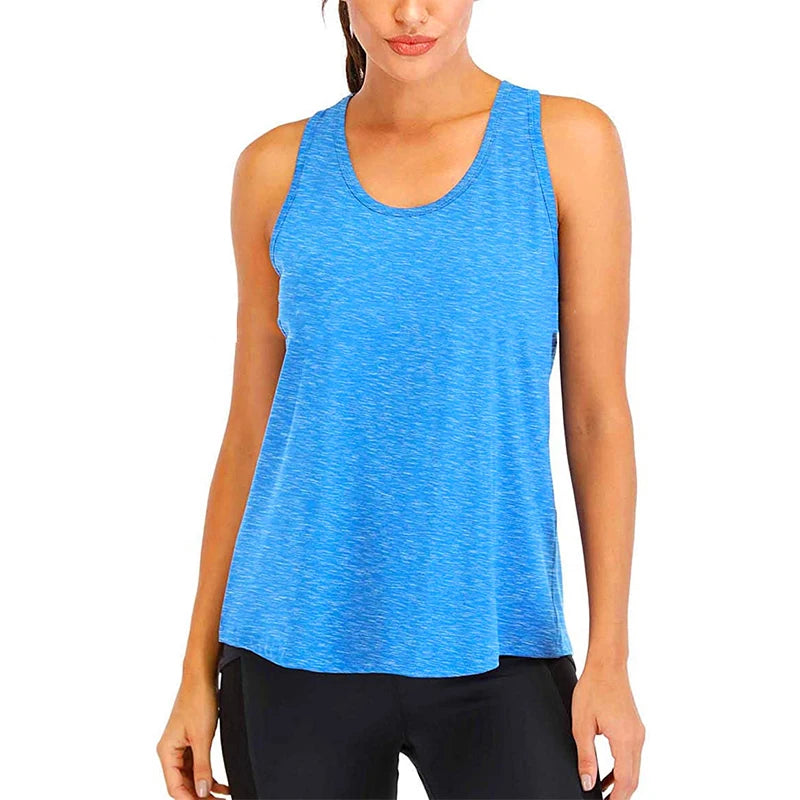 Chemise de Yoga femme nouveau Style T-Shirt ample Fitness hauts gilet femmes sans manches Sport T-Shirt séchage rapide gymnase course entraînement Blouse