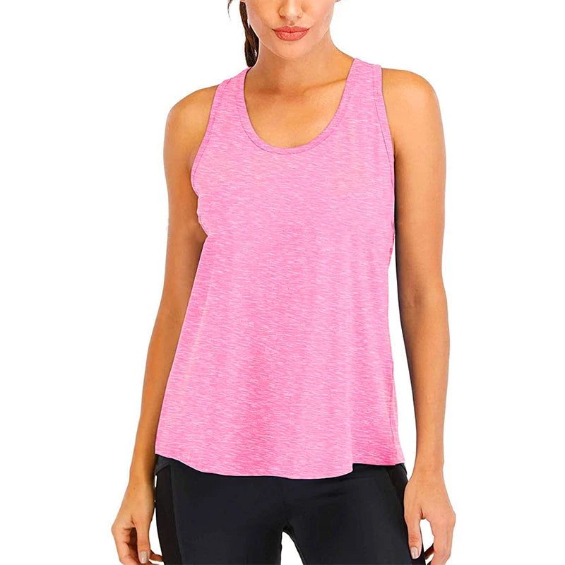 Chemise de Yoga femme nouveau Style T-Shirt ample Fitness hauts gilet femmes sans manches Sport T-Shirt séchage rapide gymnase course entraînement Blouse