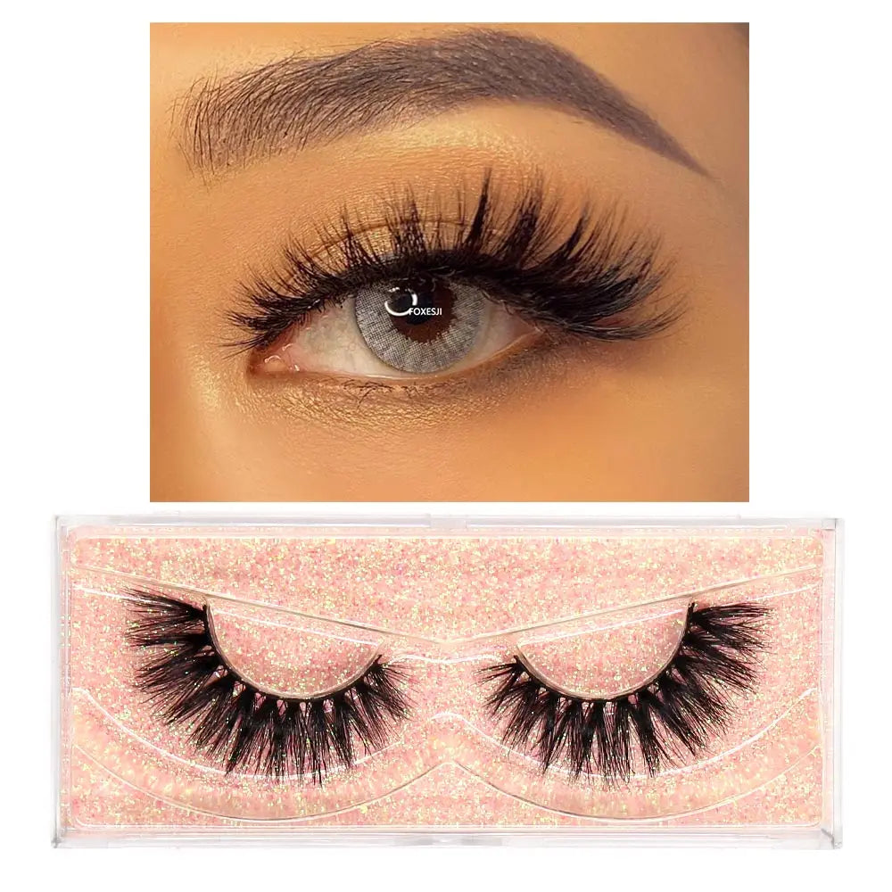 FOXESJI cils 3D vison cils populaire naturel long moelleux dramatique Extension de cils maquillage cils complet faux cils