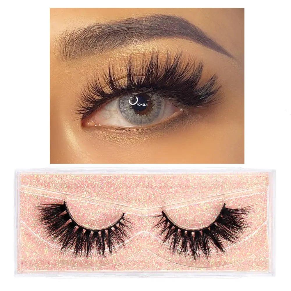 FOXESJI cils 3D vison cils populaire naturel long moelleux dramatique Extension de cils maquillage cils complet faux cils