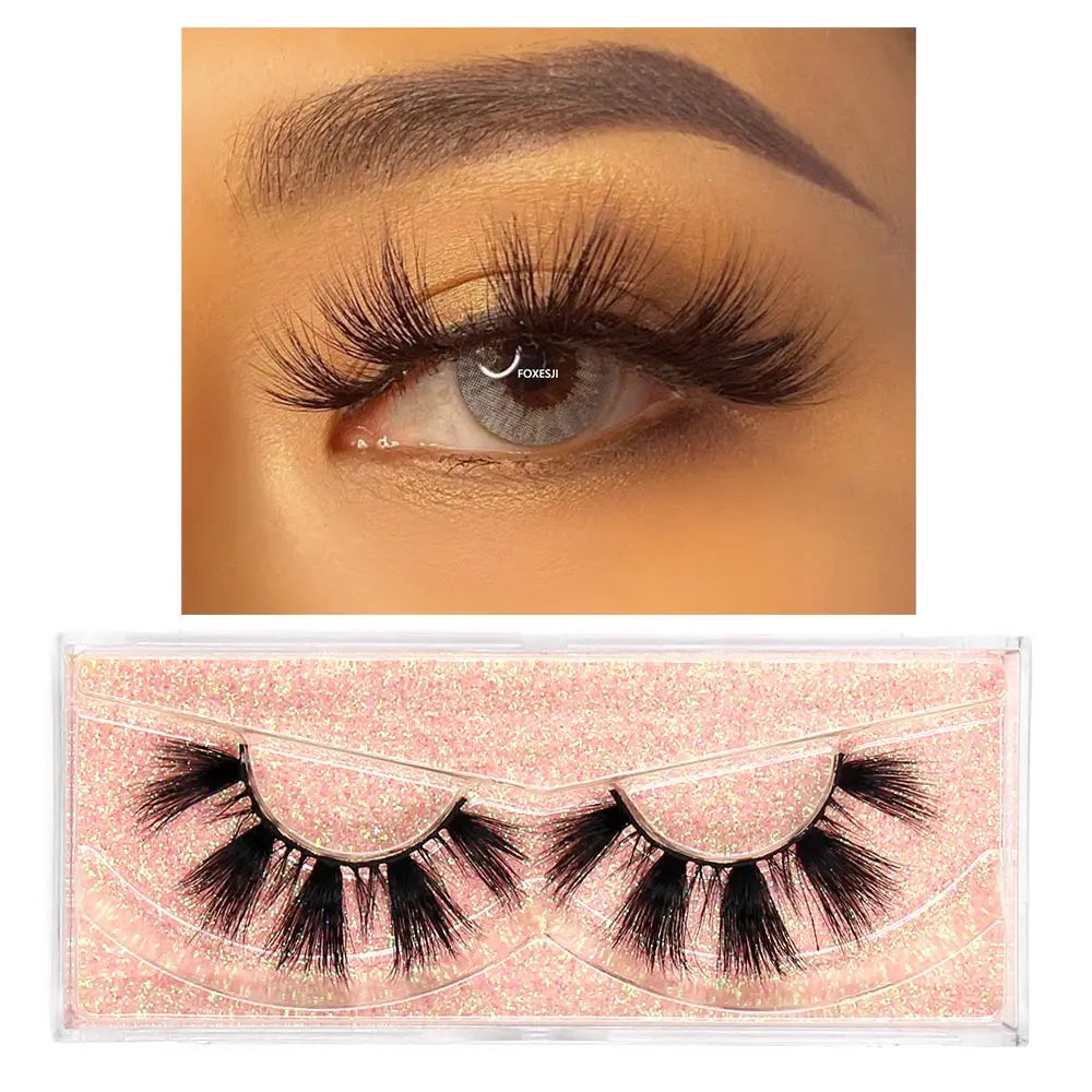 FOXESJI cils 3D vison cils populaire naturel long moelleux dramatique Extension de cils maquillage cils complet faux cils
