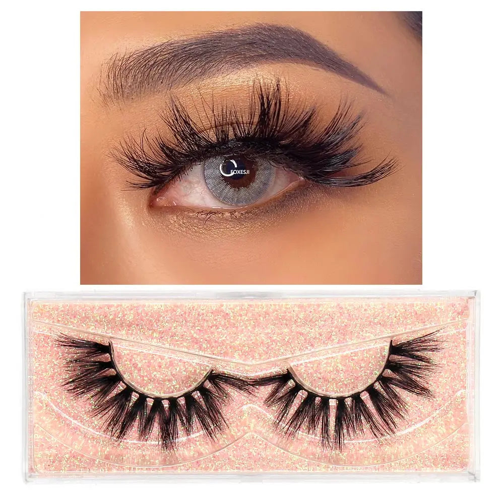 FOXESJI cils 3D vison cils populaire naturel long moelleux dramatique Extension de cils maquillage cils complet faux cils
