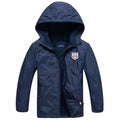 Veste de dehors Imperméable pour Garçon de 3 à 12 Ans, Manteau à Capuche à Double Couche, Coupe-Vent, Printemps, Automne et Hiver