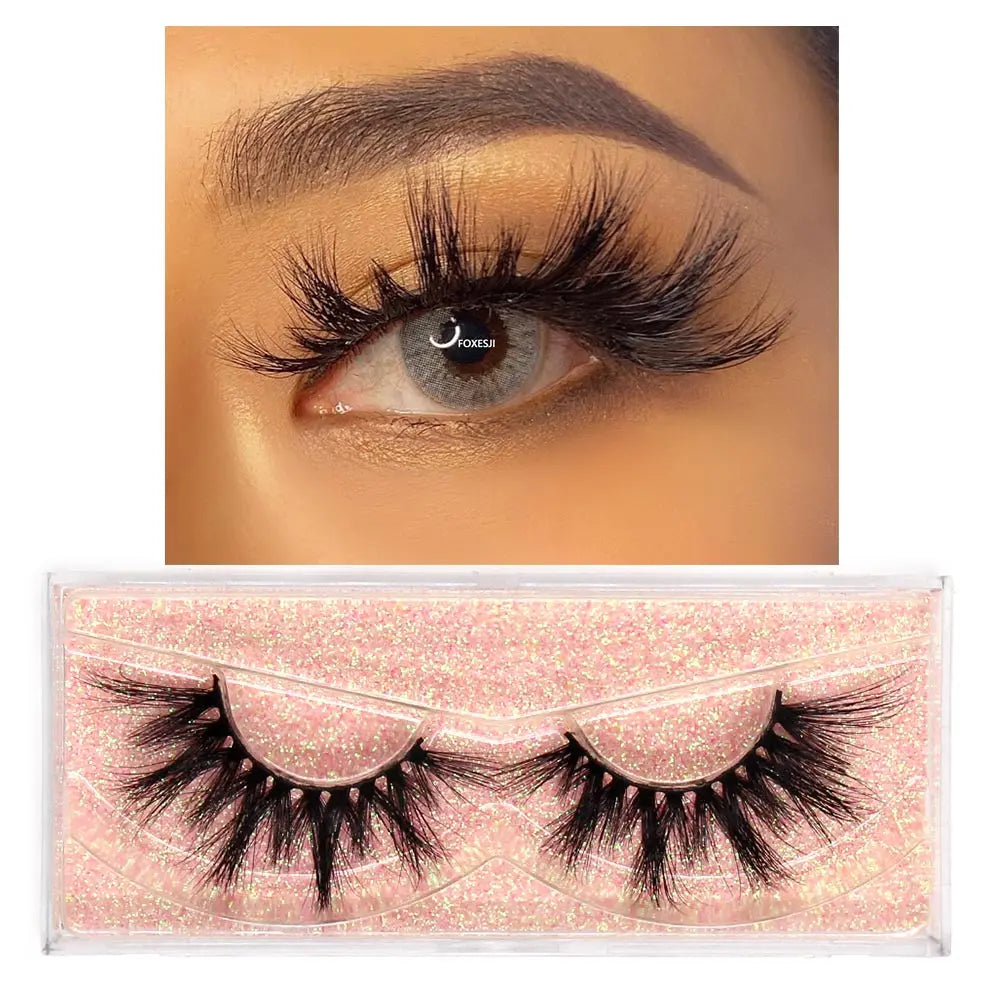 FOXESJI cils 3D vison cils populaire naturel long moelleux dramatique Extension de cils maquillage cils complet faux cils