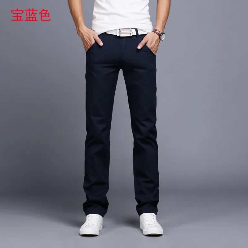 2026 printemps été nouveaux pantalons décontractés hommes coton coupe ajustée Chinos mode pantalon mâle marque vêtements 9 couleurs grande taille 28-38