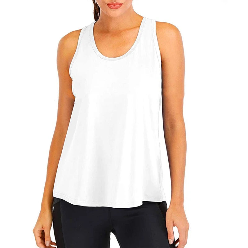 Chemise de Yoga femme nouveau Style T-Shirt ample Fitness hauts gilet femmes sans manches Sport T-Shirt séchage rapide gymnase course entraînement Blouse