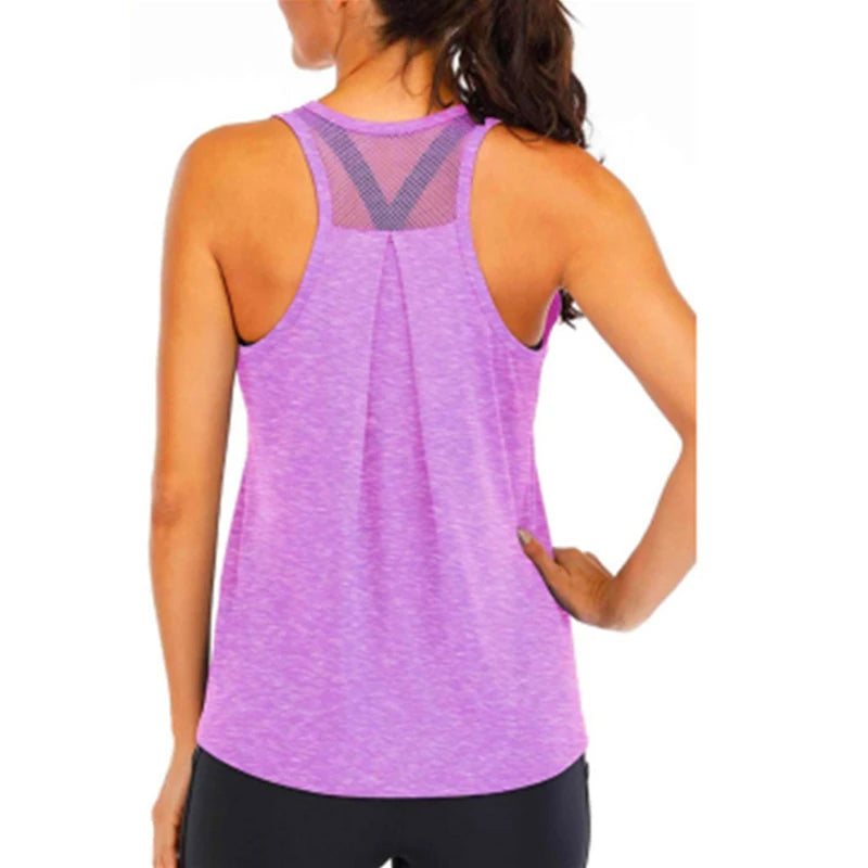 Chemise de Yoga femme nouveau Style T-Shirt ample Fitness hauts gilet femmes sans manches Sport T-Shirt séchage rapide gymnase course entraînement Blouse