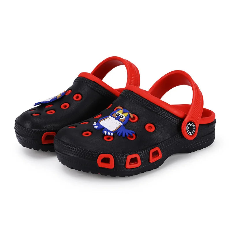 EUR24-35 enfants Mules sabots enfants été jardin mignon dessins animés chaussures fille garçon chaussures de plage couleur bonbon trou bébé chaussures sandales