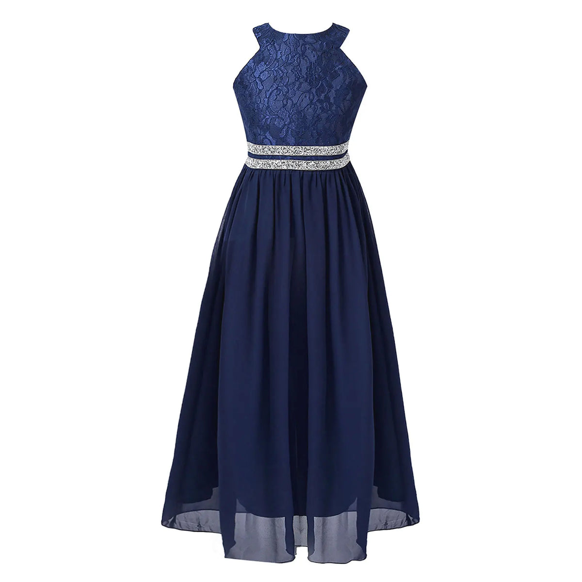 Iiniim-Robe brillante en dentelle florale à paillettes pour adolescentes, robe d'été formelle pour mariage et fête d'anniversaire