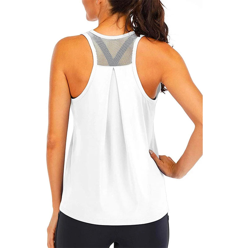 Chemise de Yoga femme nouveau Style T-Shirt ample Fitness hauts gilet femmes sans manches Sport T-Shirt séchage rapide gymnase course entraînement Blouse
