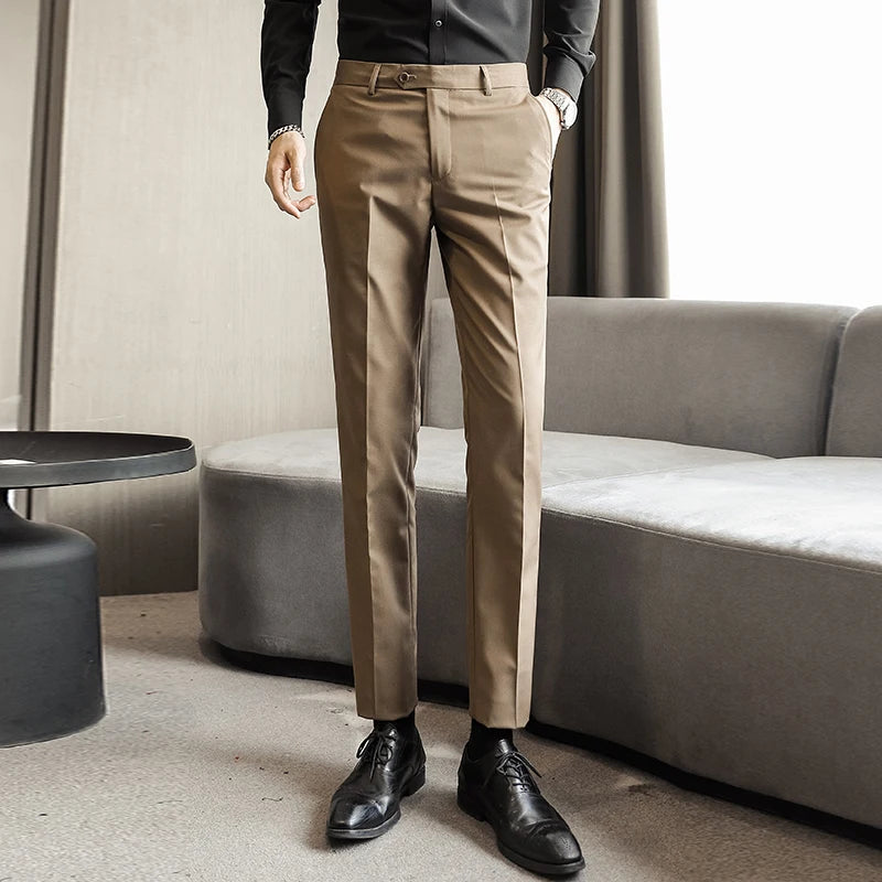 Costume de smoking de Style britannique pour hommes, costume de cérémonie à Double boutonnage, vêtements formels de mariage, couleurs unies, ensemble de 2 pièces avec pantalon Slim Fit