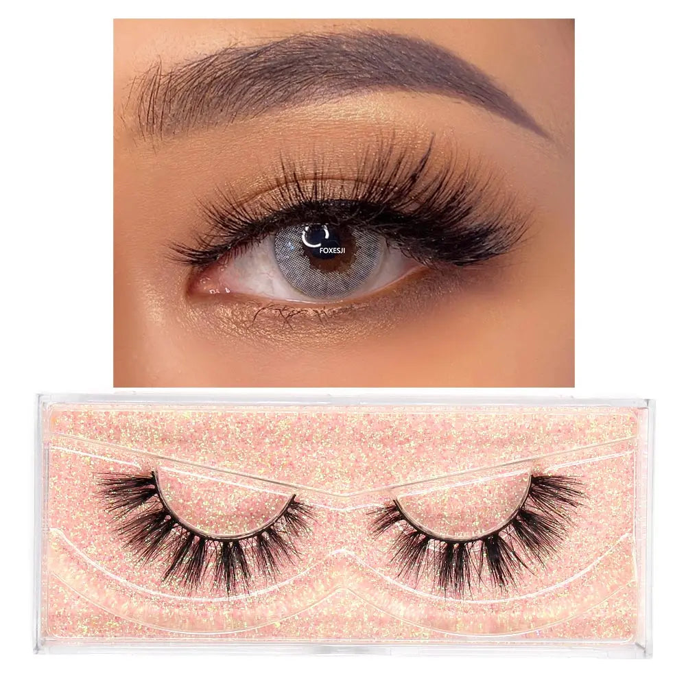 FOXESJI cils 3D vison cils populaire naturel long moelleux dramatique Extension de cils maquillage cils complet faux cils