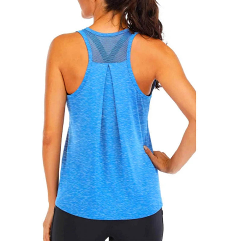Chemise de Yoga femme nouveau Style T-Shirt ample Fitness hauts gilet femmes sans manches Sport T-Shirt séchage rapide gymnase course entraînement Blouse