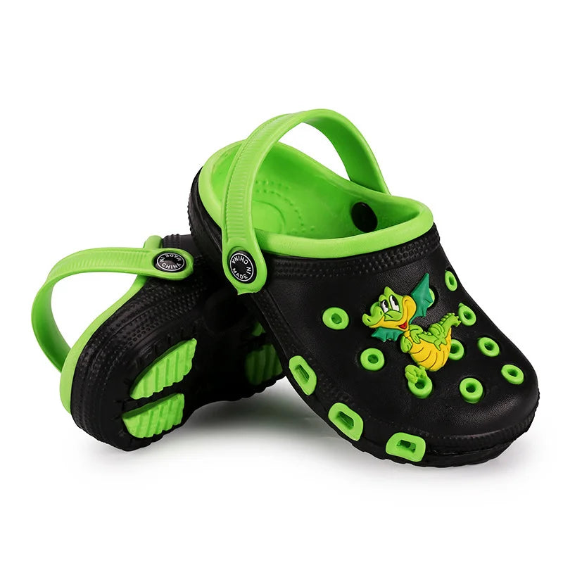 EUR24-35 enfants Mules sabots enfants été jardin mignon dessins animés chaussures fille garçon chaussures de plage couleur bonbon trou bébé chaussures sandales