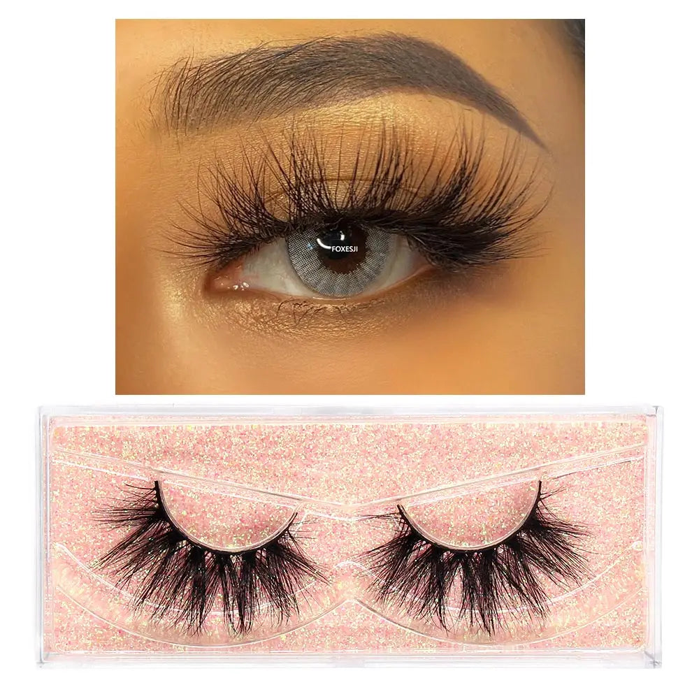 FOXESJI cils 3D vison cils populaire naturel long moelleux dramatique Extension de cils maquillage cils complet faux cils