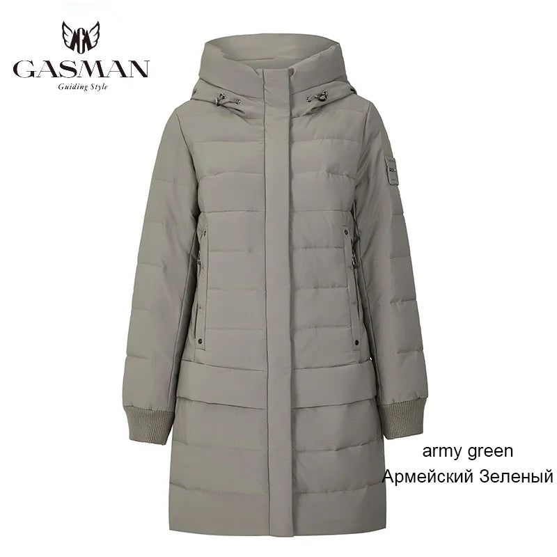 GASMAN – manteaux d'hiver chauds à capuche pour femme, Parka de bonne qualité, vestes épaisses, coupe-vent, Collection 1820