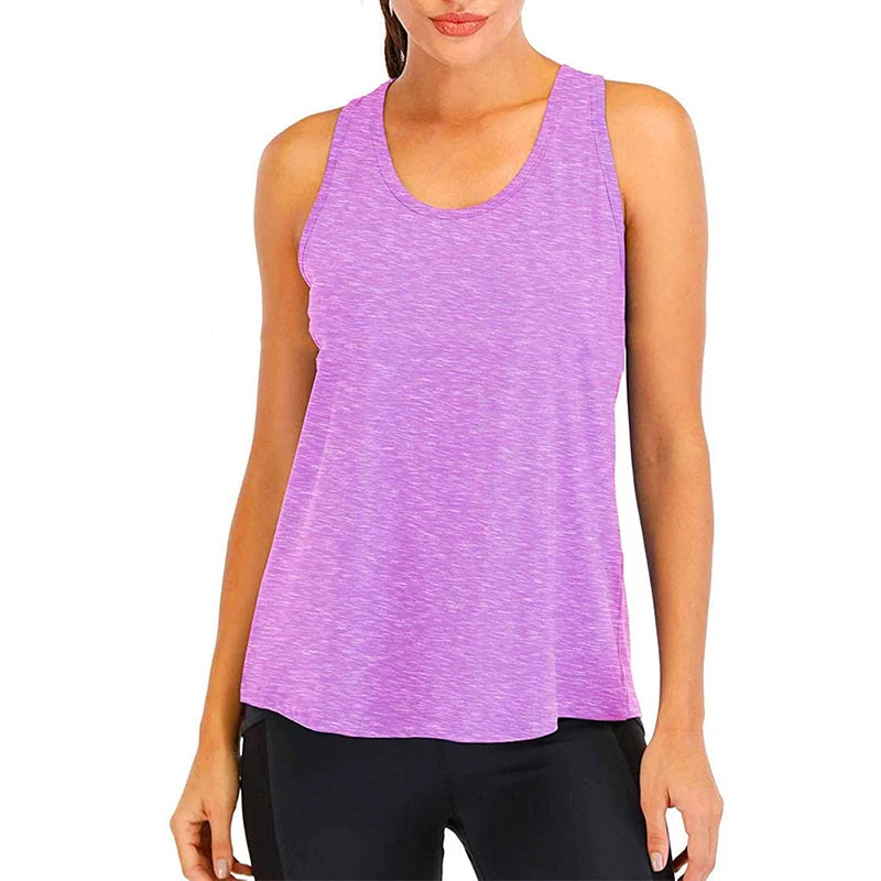Chemise de Yoga femme nouveau Style T-Shirt ample Fitness hauts gilet femmes sans manches Sport T-Shirt séchage rapide gymnase course entraînement Blouse
