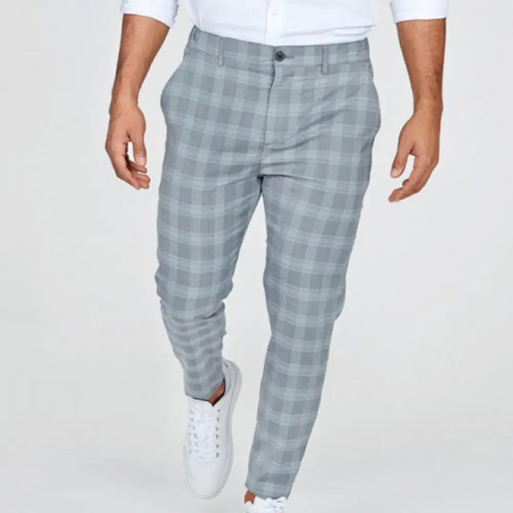Pantalon à carreaux pour hommes, ample, Vintage, motif à carreaux, Business, décontracté, voyage, Slim, automne hiver