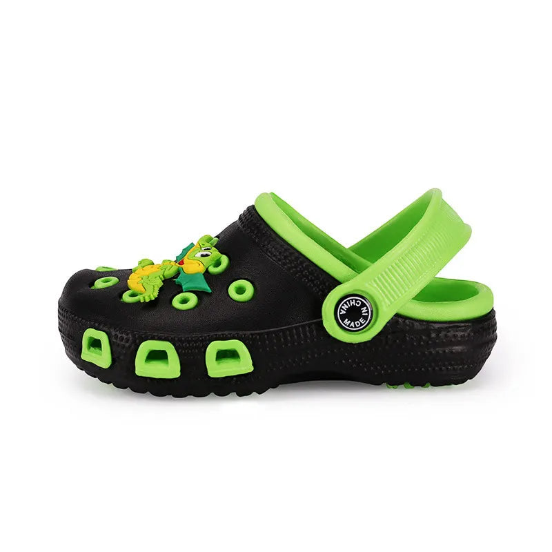 EUR24-35 enfants Mules sabots enfants été jardin mignon dessins animés chaussures fille garçon chaussures de plage couleur bonbon trou bébé chaussures sandales