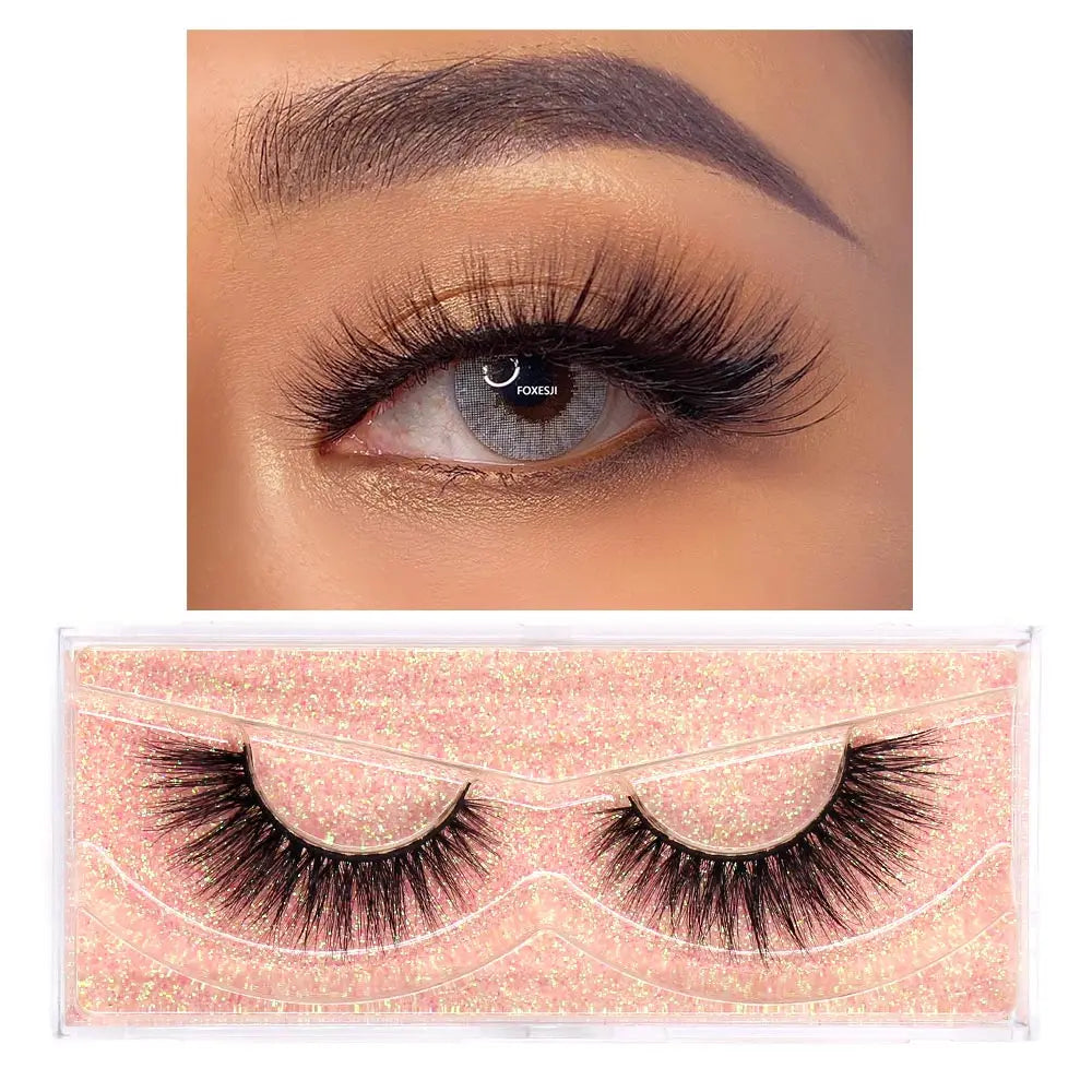 FOXESJI cils 3D vison cils populaire naturel long moelleux dramatique Extension de cils maquillage cils complet faux cils